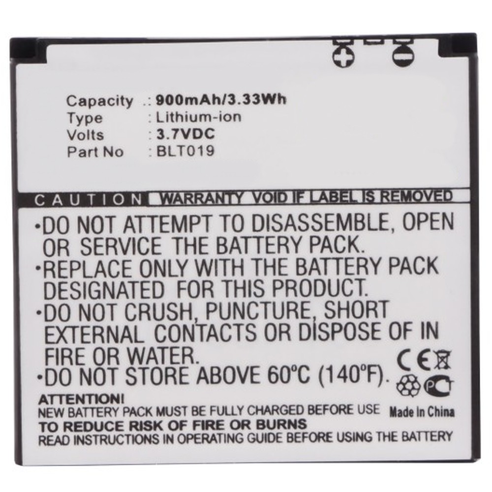 Synergy Digital Cell Phone Battery, Compatible with BLT019 Cell Phone Battery (3.7V, Li-ion, 900mAh)