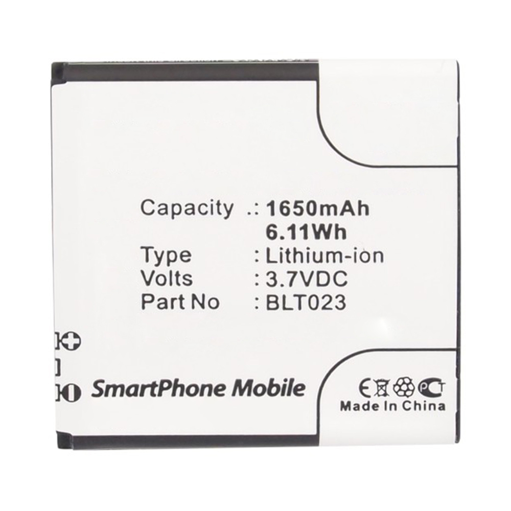 Synergy Digital Cell Phone Battery, Compatible with BLT023 Cell Phone Battery (3.7V, Li-ion, 1650mAh)