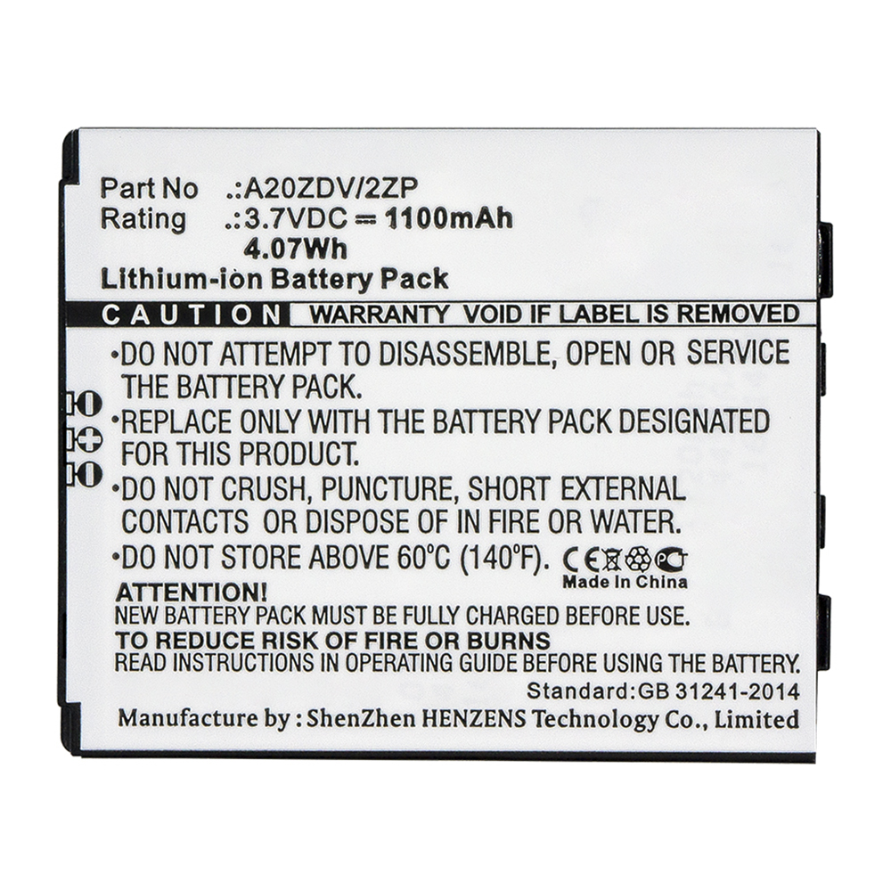 Synergy Digital Cell Phone Battery, Compatible with A20ZDV/2ZP Cell Phone Battery (3.7V, Li-ion, 1100mAh)