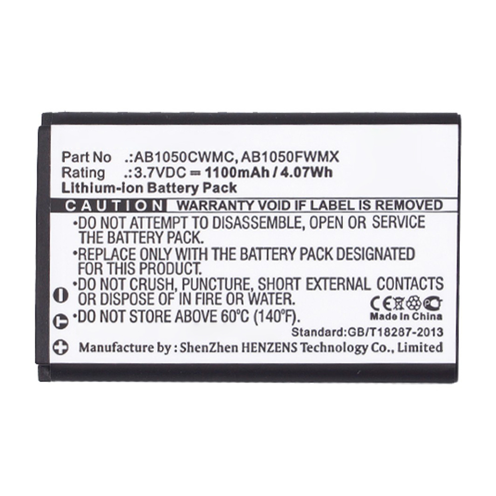 Synergy Digital Cell Phone Battery, Compatible with AB1050CWMC Cell Phone Battery (3.7V, Li-ion, 1100mAh)