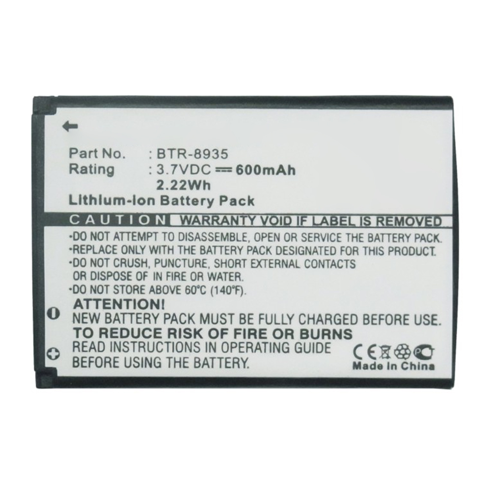 Synergy Digital Cell Phone Battery, Compatible with Audiovox BTR-8935 Cell Phone Battery (Li-ion, 3.7V, 600mAh)