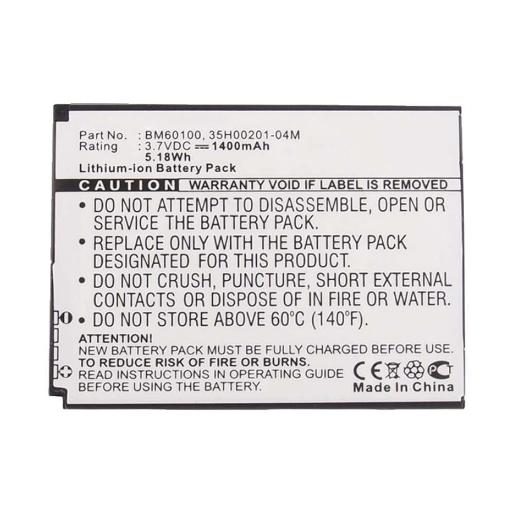 Synergy Digital Cell Phone Battery, Compatible with HTC 35H00201-02M Cell Phone Battery (Li-ion, 3.7V, 1400mAh)