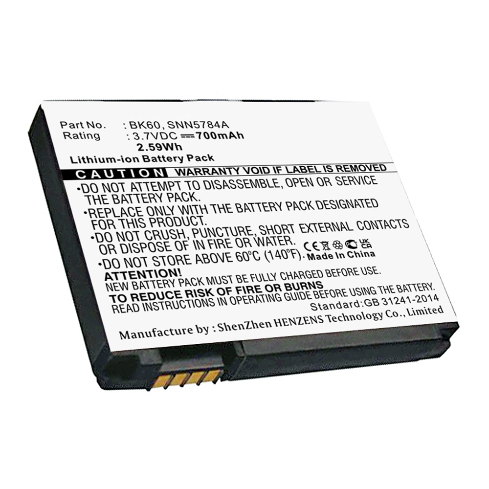 Synergy Digital Cell Phone Battery, Compatible with Motorola BK60 Cell Phone Battery (Li-ion, 3.7V, 700mAh)