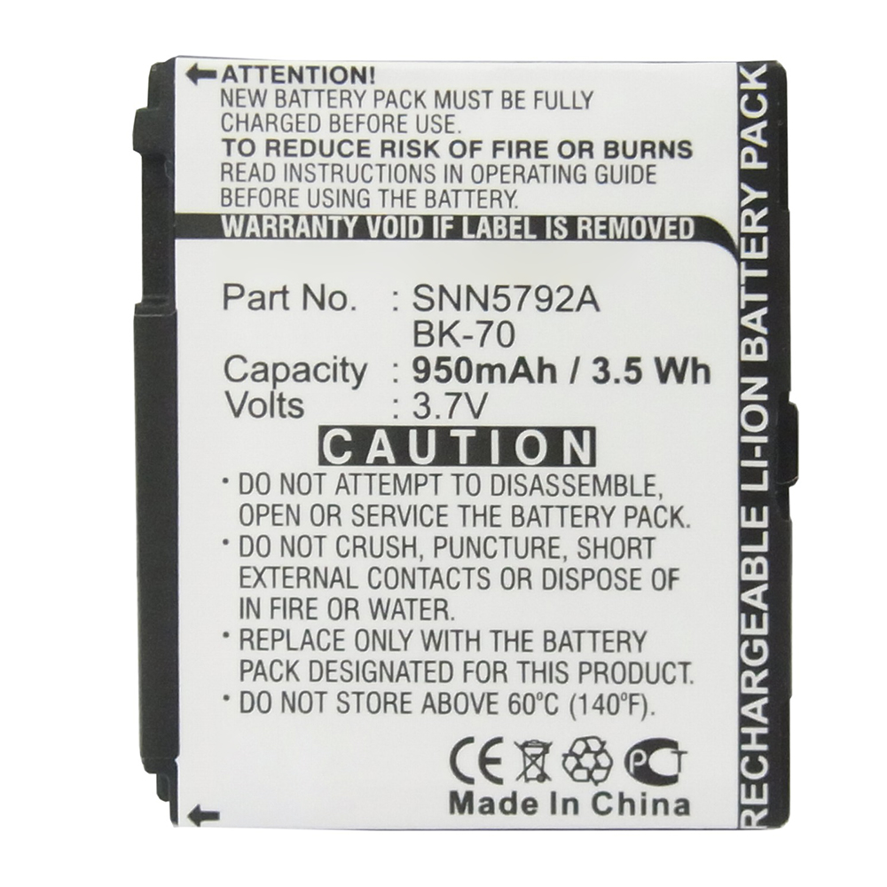 Synergy Digital Cell Phone Battery, Compatible with Motorola BK70 Cell Phone Battery (Li-ion, 3.7V, 950mAh)