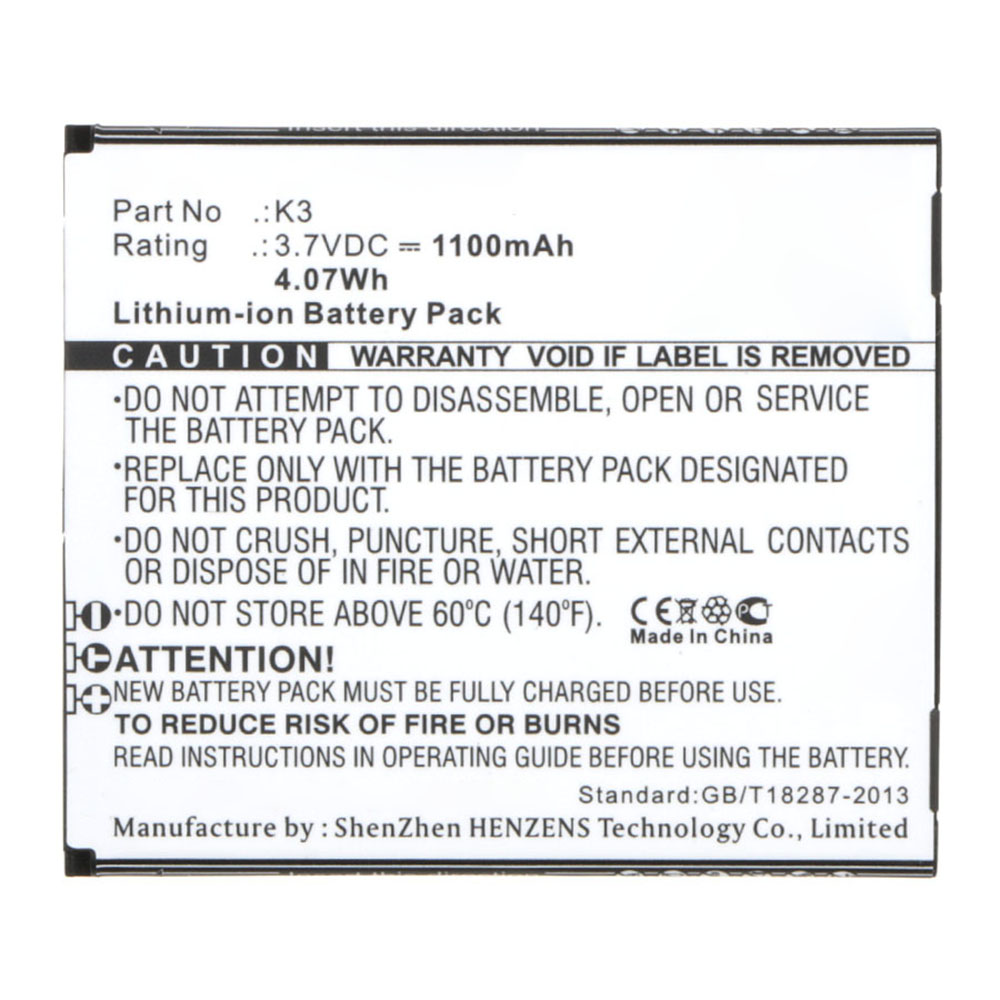 Synergy Digital Cell Phone Battery, Compatible with NAVON K3 Cell Phone Battery (Li-ion, 3.7V, 1100mAh)