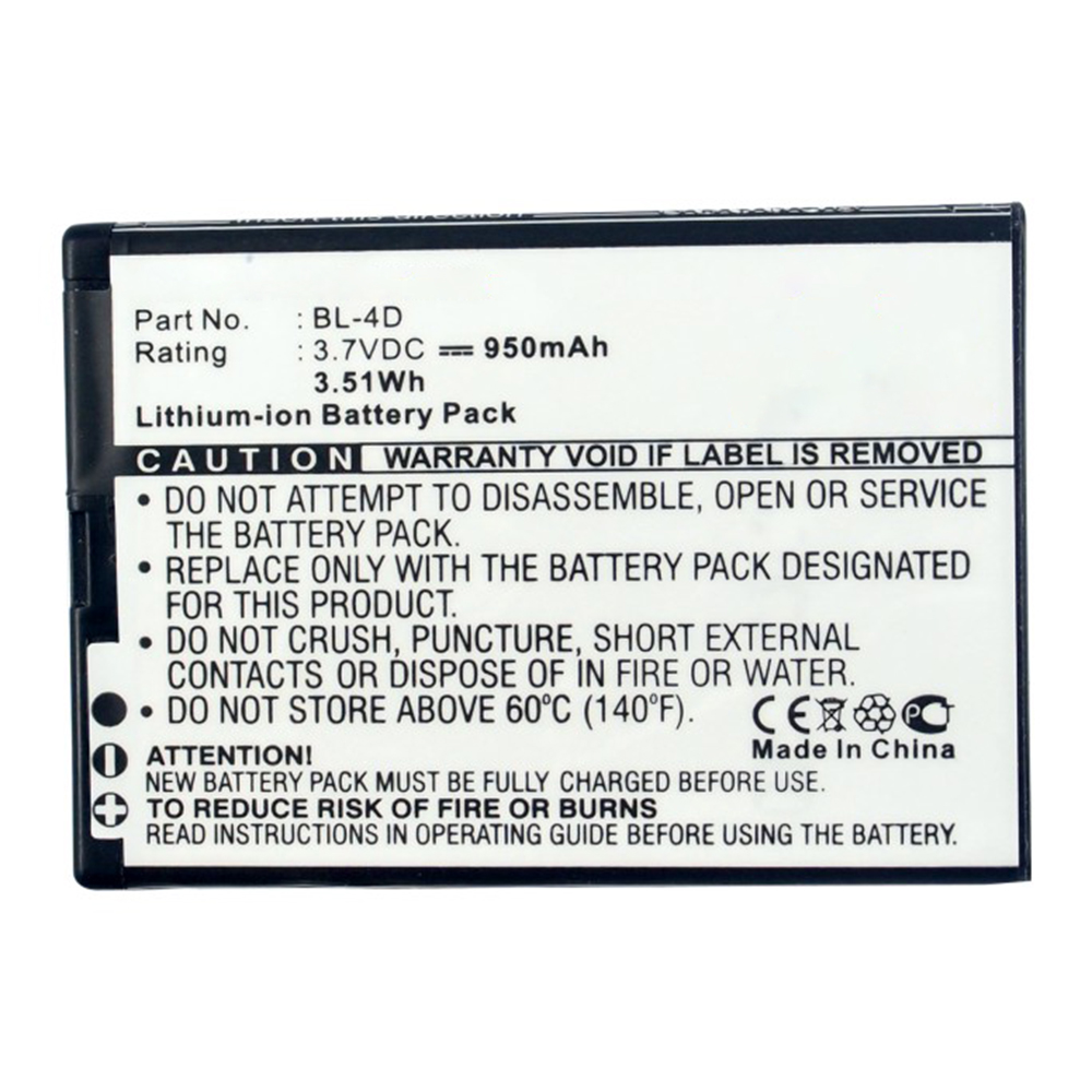 Synergy Digital Cell Phone Battery, Compatible with Nokia BL-4D Cell Phone Battery (Li-ion, 3.7V, 950mAh)