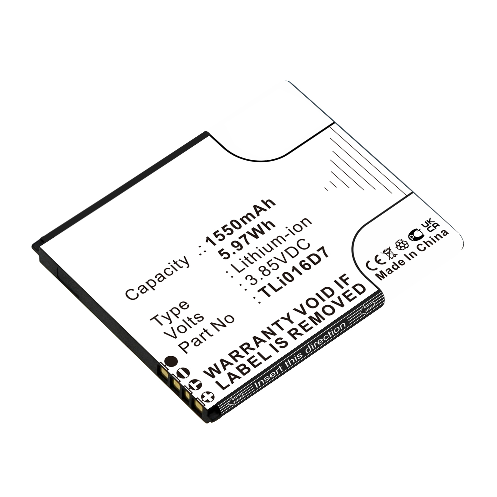 Synergy Digital Cell Phone Battery, Compatible with Alcatel TLi016D7 Cell Phone Battery (Li-ion, 3.85V, 1550mAh)