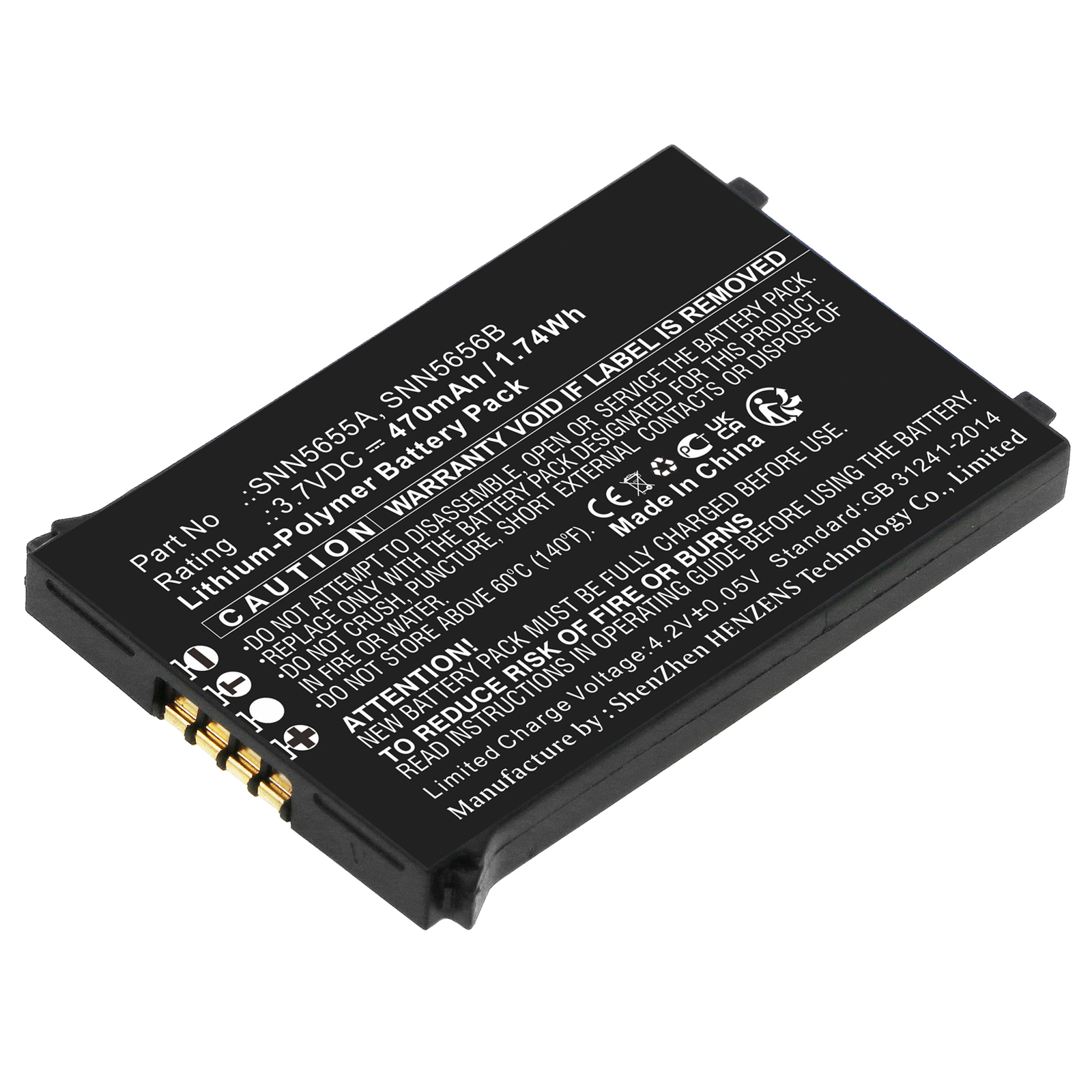 Synergy Digital Cell Phone Battery, Compatible with Motorola SNN5655A Cell Phone Battery (Li-ion, 3.7V, 470mAh)
