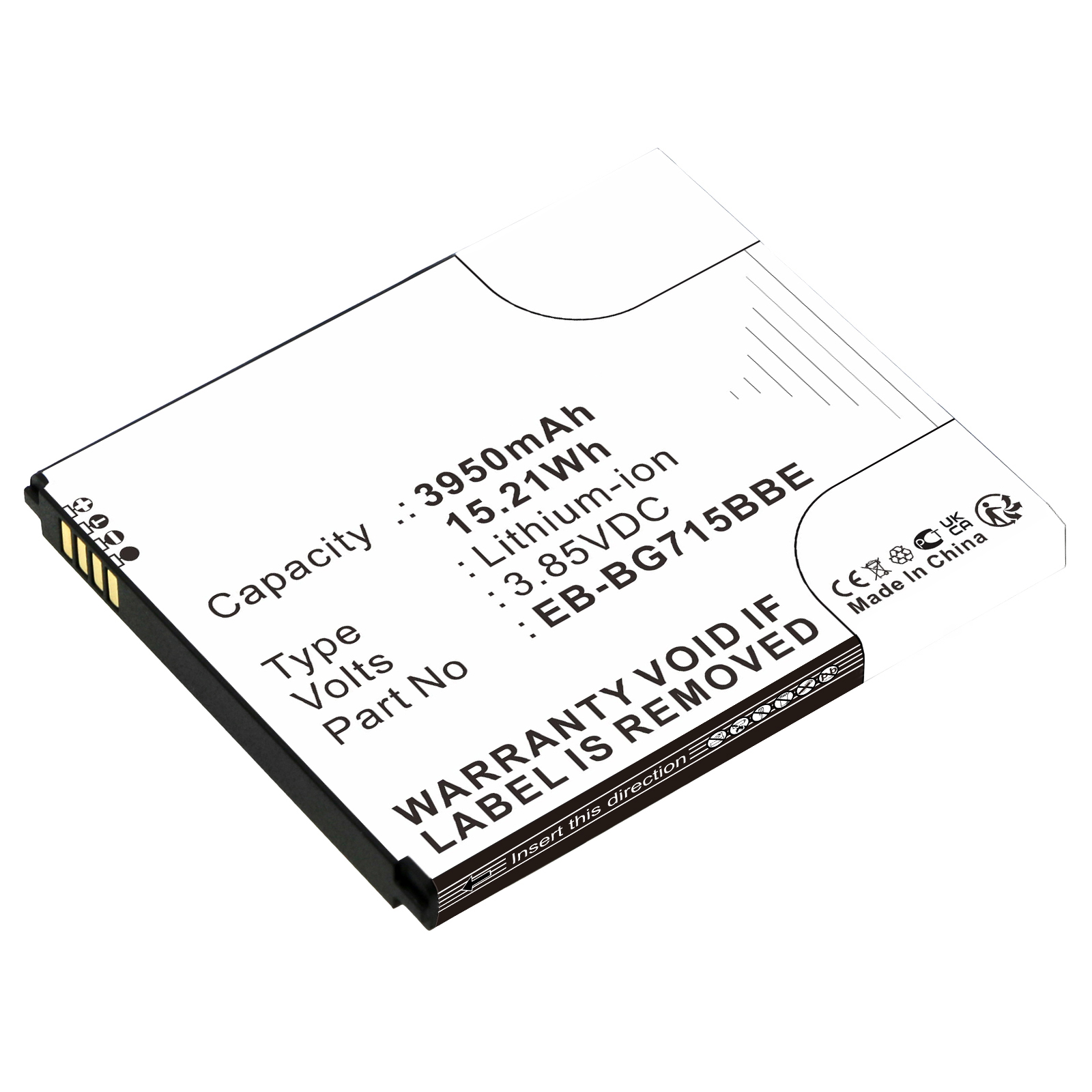 Synergy Digital Cell Phone Battery, Compatible with Samsung EB-BG715BBE Cell Phone Battery (Li-ion, 3.85V, 3950mAh)