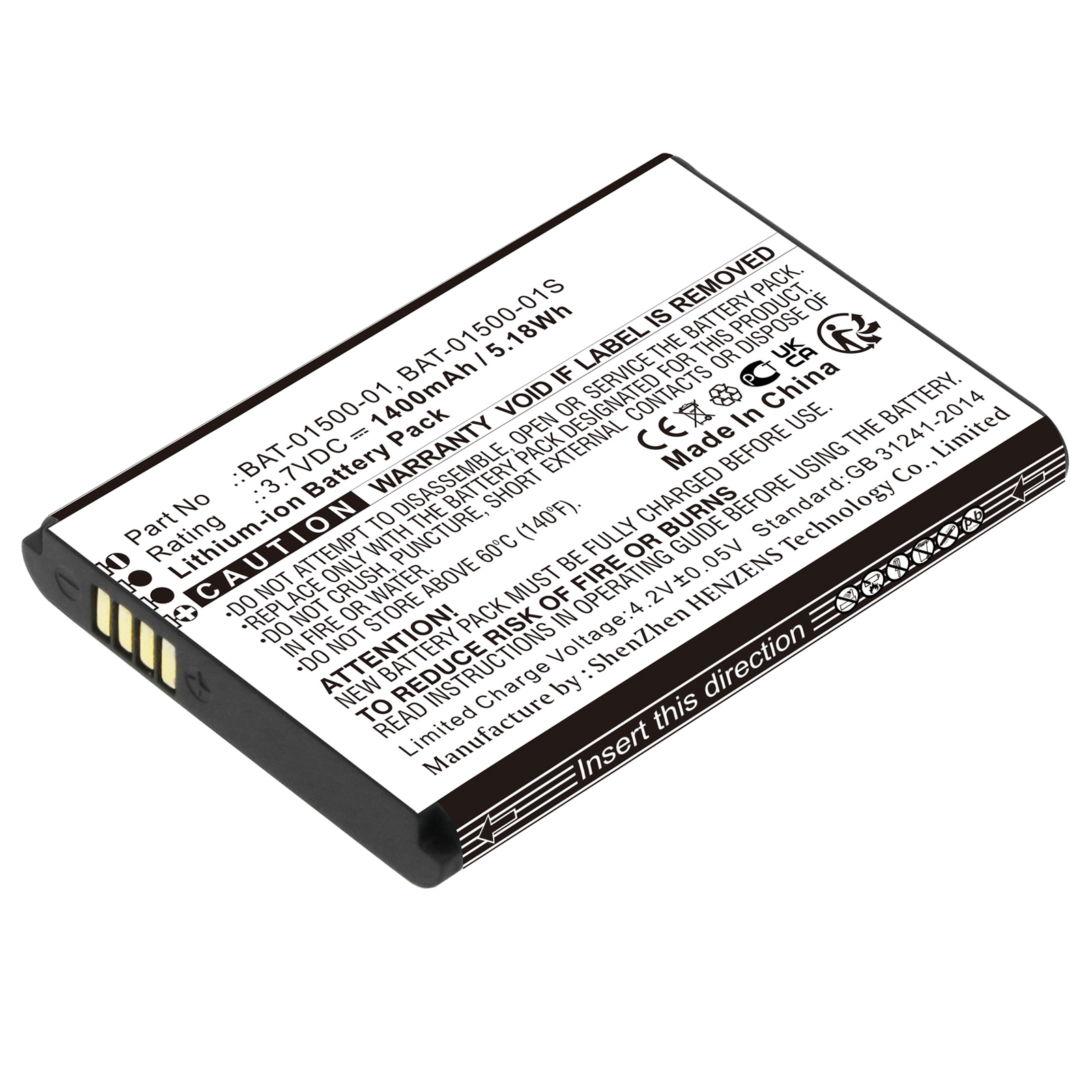 Synergy Digital Cell Phone Battery, Compatible with Sonim BAT-01500-01 Cell Phone Battery (Li-ion, 3.7V, 1400mAh)