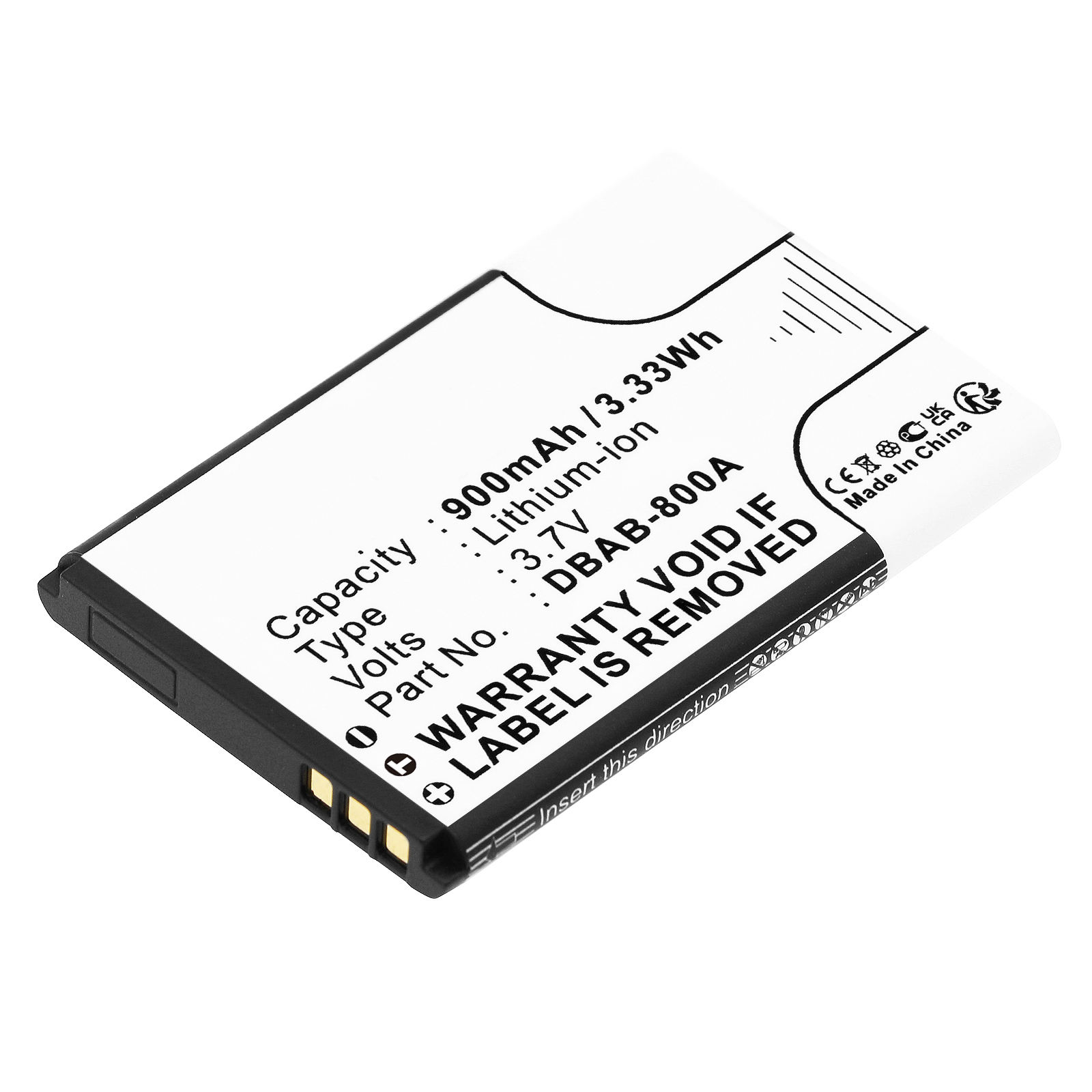 Synergy Digital Cell Phone Battery, Compatible with Doro DBAB-800A Cell Phone Battery (Li-ion, 3.7V, 900mAh)
