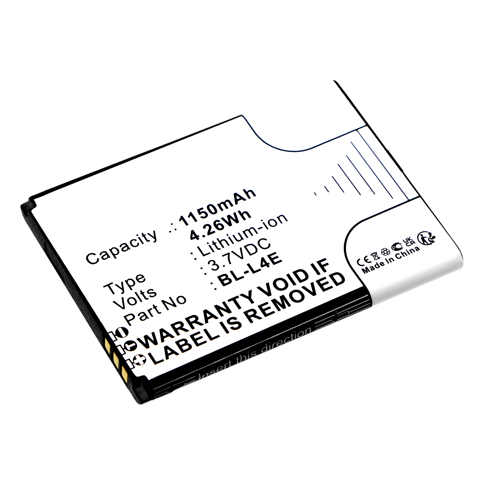 Synergy Digital Cell Phone Battery, Compatible with Nokia BL-L4E Cell Phone Battery (Li-ion, 3.7V, 1150mAh)