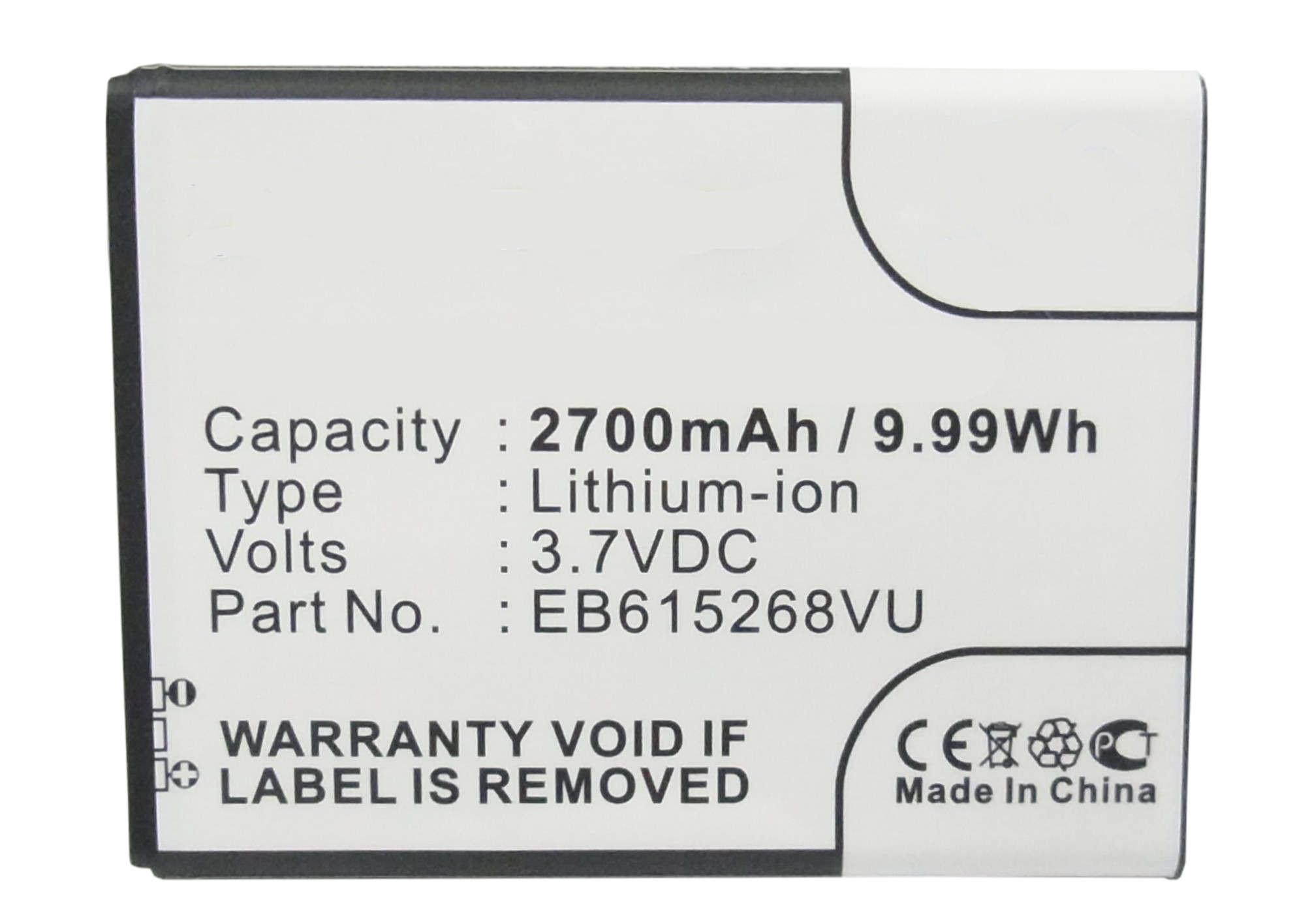 Synergy Digital Cell Phone Battery, Compatiable with AT&T EB615268VA, EB615268VABXAR, EB615268VK, EB615268VU, EB615268VUCST Cell Phone Battery (3.7V, Li-ion, 2700mAh)
