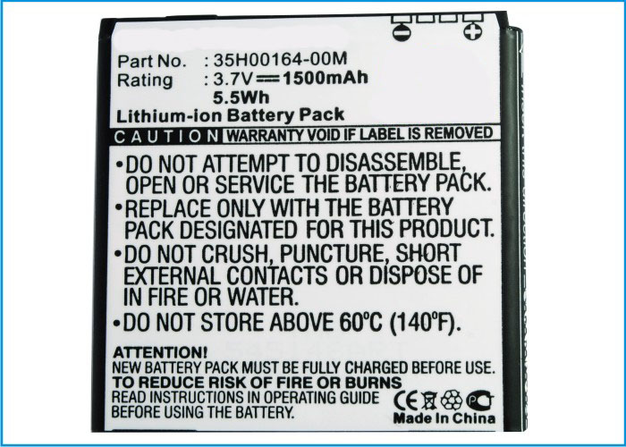 Synergy Digital Cell Phone Battery, Compatiable with HTC 35H00157-06M, 35H00166-00M, 35H00166-03M, BG86100 Cell Phone Battery (3.7V, Li-ion, 1500mAh)