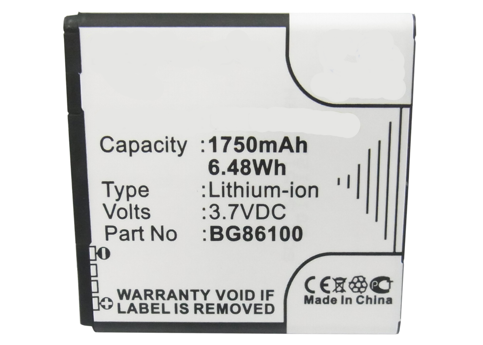 Synergy Digital Cell Phone Battery, Compatiable with HTC 35H00164-00M, 35H00166-00M, 35H00166-03M, BG86100 Cell Phone Battery (3.7V, Li-ion, 1750mAh)