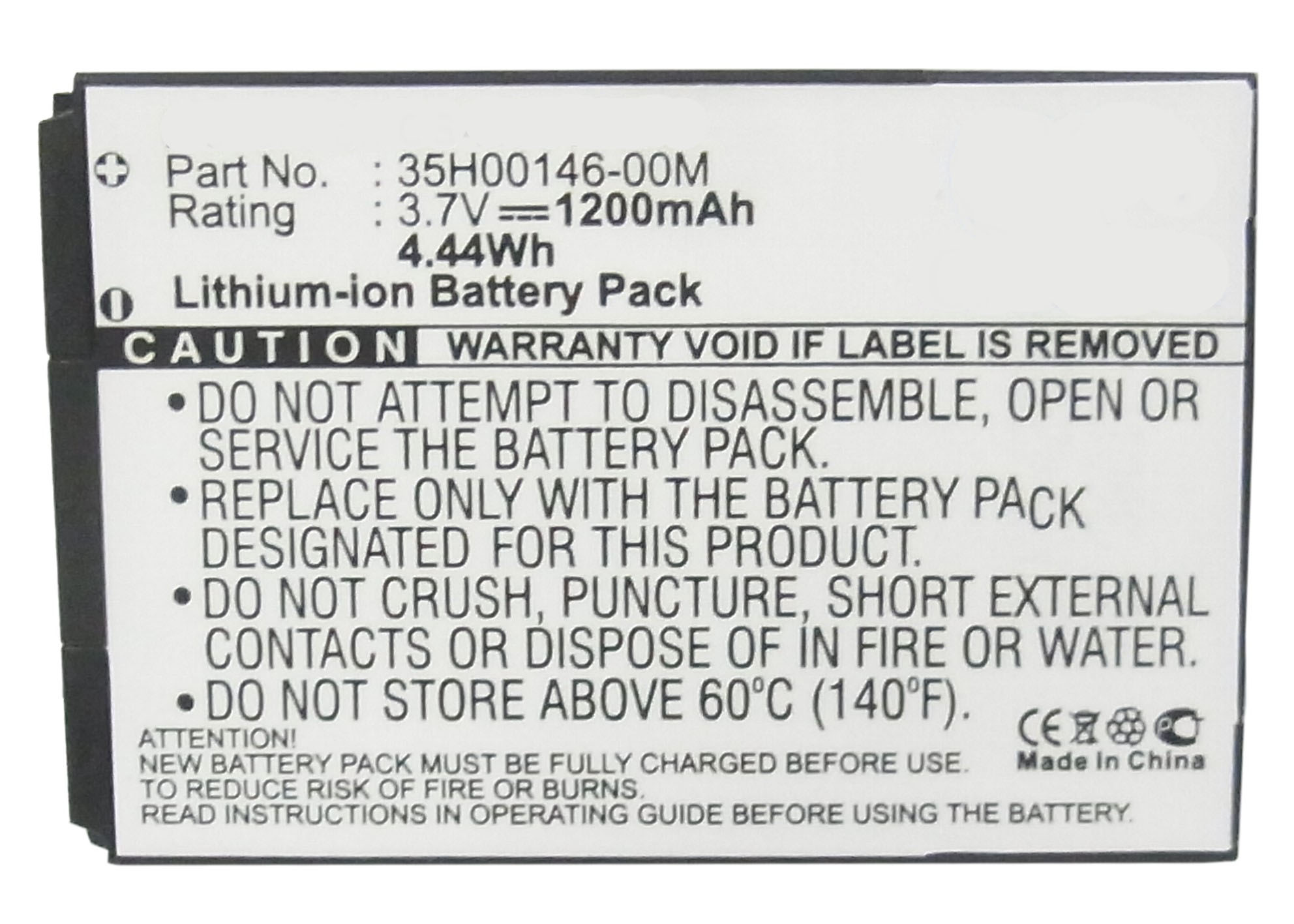 Synergy Digital Cell Phone Battery, Compatiable with HTC 35H00146-00M Cell Phone Battery (3.7V, Li-ion, 1200mAh)