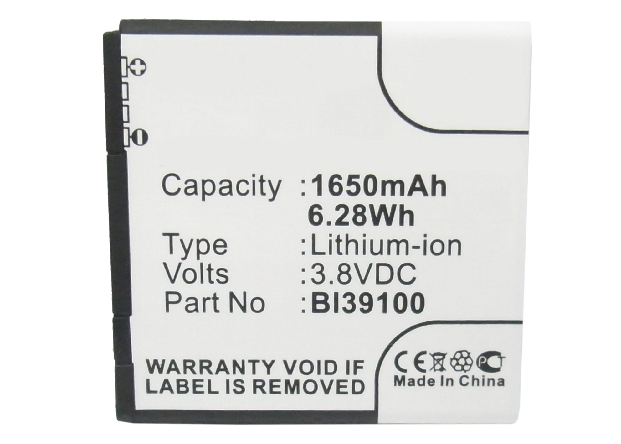 Synergy Digital Cell Phone Battery, Compatiable with HTC 35H00170-01M, BA S640, BI39100 Cell Phone Battery (3.8V, Li-ion, 1650mAh)