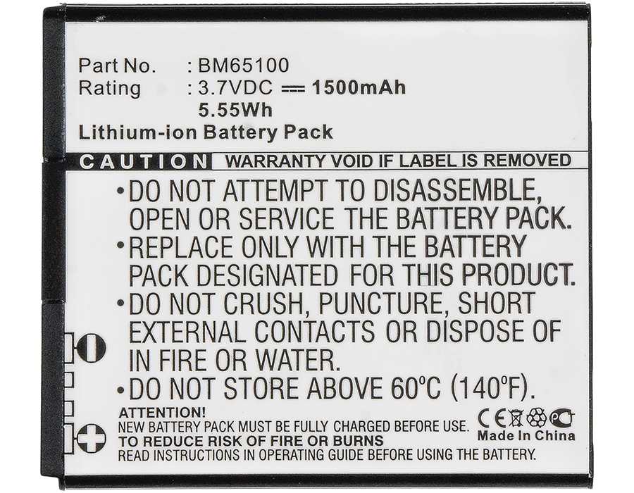 Synergy Digital Cell Phone Battery, Compatiable with HTC 35H00213-00M, 35H00215-00M, 35H00228-00M, 35H00228-01M, 99H11740-00, BA S930, BA S970, BM65100 Cell Phone Battery (3.7V, Li-ion, 1500mAh)