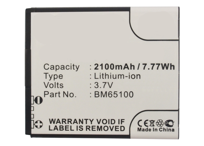 Synergy Digital Cell Phone Battery, Compatiable with HTC 35H00213-00M, 35H00215-00M, 35H00228-00M, 35H00228-01M, 99H11740-00, BA S930, BA S970, BM65100 Cell Phone Battery (3.7V, Li-ion, 2100mAh)