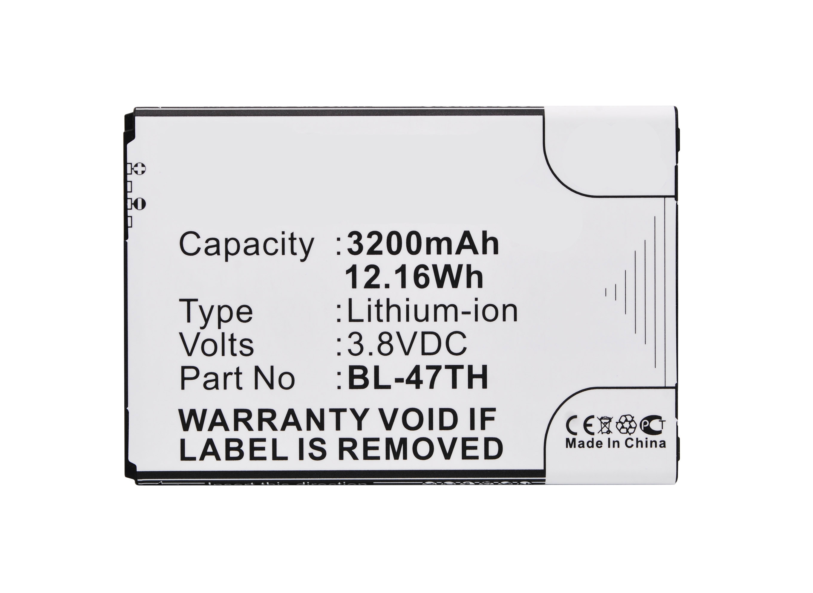 Synergy Digital Cell Phone Battery, Compatiable with LG BL-47TH, EAC62298601 Cell Phone Battery (3.8V, Li-ion, 3200mAh)