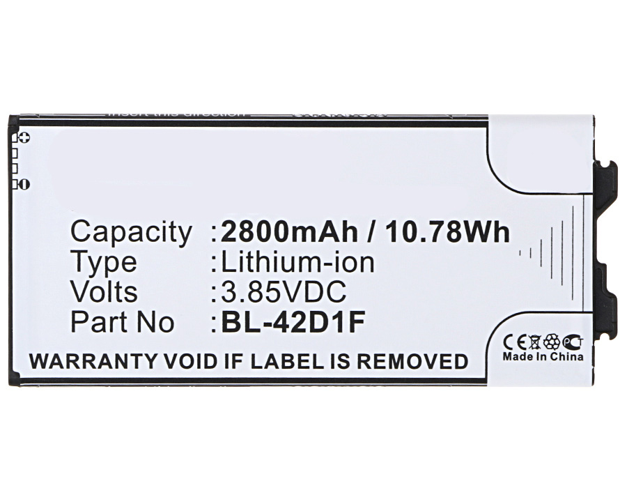 Synergy Digital Cell Phone Battery, Compatiable with LG BL-42D1F, EAC63238801, EAC63238901 Cell Phone Battery (3.85V, Li-ion, 2800mAh)