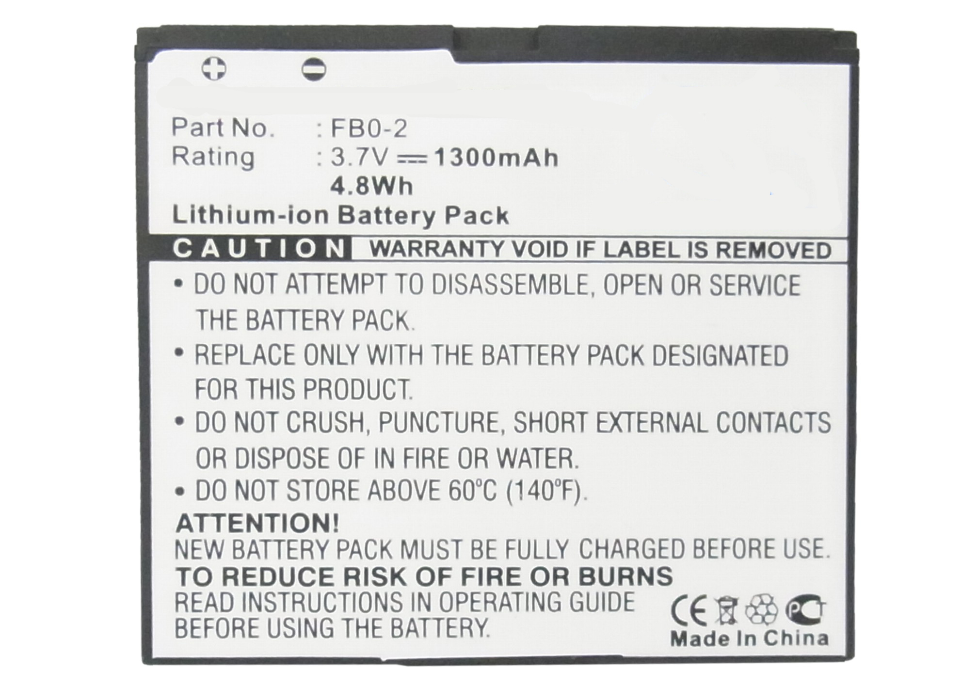 Synergy Digital Cell Phone Battery, Compatiable with Motorola FB0-2 Cell Phone Battery (3.7V, Li-ion, 1300mAh)