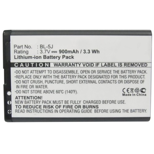 Synergy Digital Cell Phone Battery, Compatiable with Nokia BL-5J Cell Phone Battery (3.7V, Li-ion, 900mAh)
