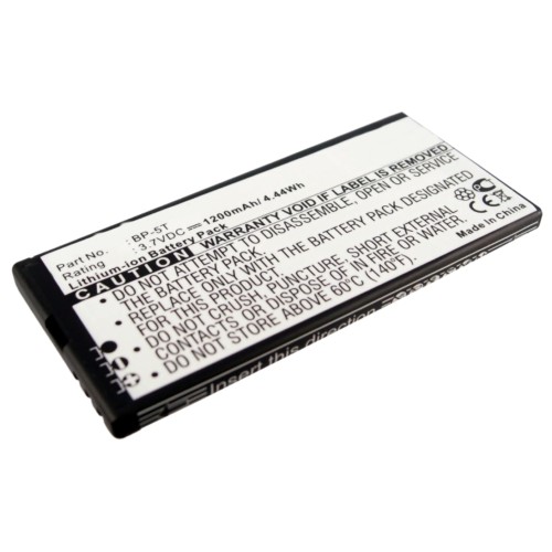 Synergy Digital Cell Phone Battery, Compatiable with Nokia BP-5T Cell Phone Battery (3.7V, Li-ion, 1200mAh)