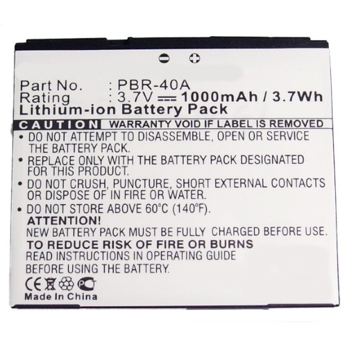 Synergy Digital Cell Phone Battery, Compatiable with Pantech 5HTB0102B0A, PBR-40A Cell Phone Battery (3.7V, Li-ion, 1000mAh)