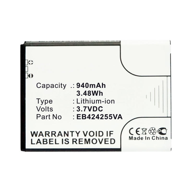 Synergy Digital Cell Phone Battery, Compatiable with Samsung AB463851BA, AB463851BABSTD, EB424255VA, EB424255VU, EB424255VUCSTD Cell Phone Battery (3.7V, Li-ion, 940mAh)