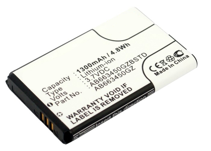 Synergy Digital Cell Phone Battery, Compatiable with Samsung AB663450BZ, AB663450GZ, AB663450GZBSTD Cell Phone Battery (3.7V, Li-ion, 1300mAh)