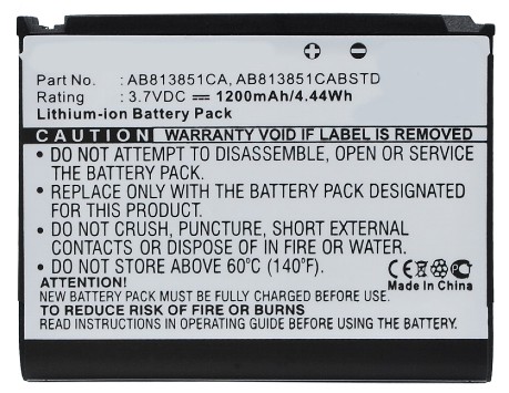 Synergy Digital Cell Phone Battery, Compatiable with Samsung AB813851CA, AB813851CABSTD Cell Phone Battery (3.7V, Li-ion, 1200mAh)