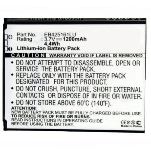 Synergy Digital Cell Phone Battery, Compatiable with Samsung EB425161LA, EB425161LU Cell Phone Battery (3.7V, Li-ion, 1200mAh)