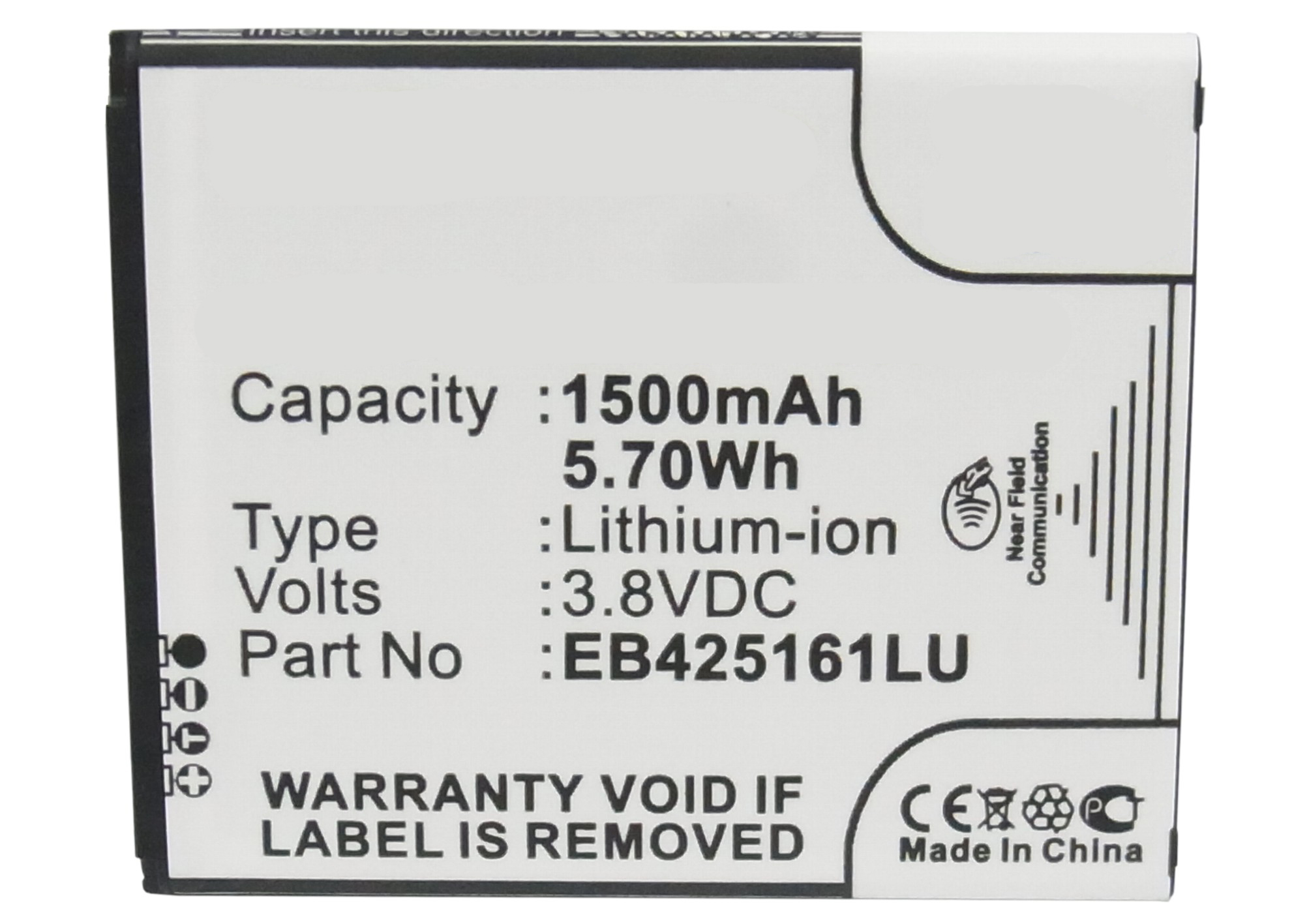 Synergy Digital Cell Phone Battery, Compatiable with Samsung EB425161LU Cell Phone Battery (3.8V, Li-ion, 1500mAh)