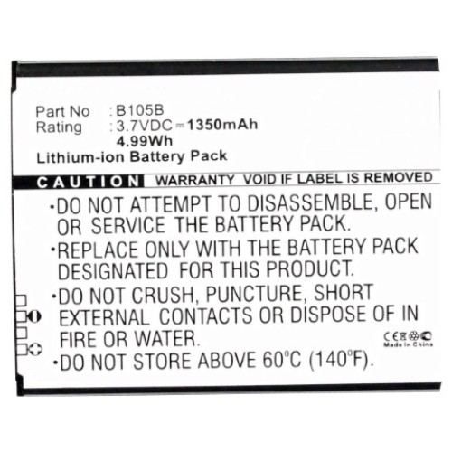 Synergy Digital Cell Phone Battery, Compatiable with Samsung B105BC, B105BE, B105BK, B105BU Cell Phone Battery (3.7V, Li-ion, 1350mAh)