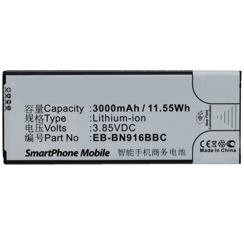Synergy Digital Cell Phone Battery, Compatiable with Samsung EB-BN916BBC Cell Phone Battery (3.85V, Li-ion, 3000mAh)