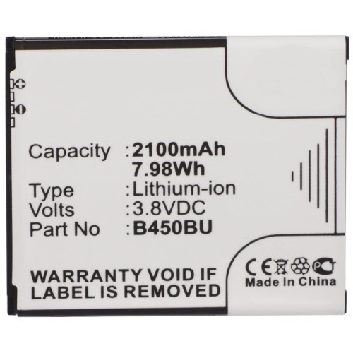 Synergy Digital Cell Phone Battery, Compatiable with Samsung B450BC, B450BE, B450BU, B450BZ Cell Phone Battery (3.8V, Li-ion, 2100mAh)