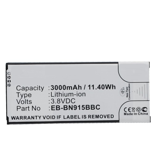 Synergy Digital Cell Phone Battery, Compatiable with Samsung EB-BN915BBC, EB-BN915BBE, EB-BN915BBK Cell Phone Battery (3.8V, Li-ion, 3000mAh)