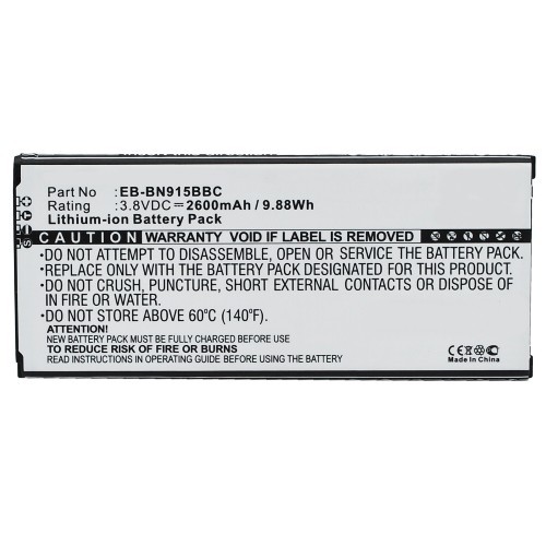 Synergy Digital Cell Phone Battery, Compatiable with Samsung EB-BN915BBC, EB-BN915BBE, EB-BN915BBK Cell Phone Battery (3.8V, Li-ion, 2600mAh)