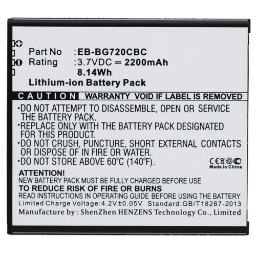 Synergy Digital Cell Phone Battery, Compatiable with Samsung EB-BG720CBC, EB-BG720CBK Cell Phone Battery (3.7V, Li-ion, 2200mAh)