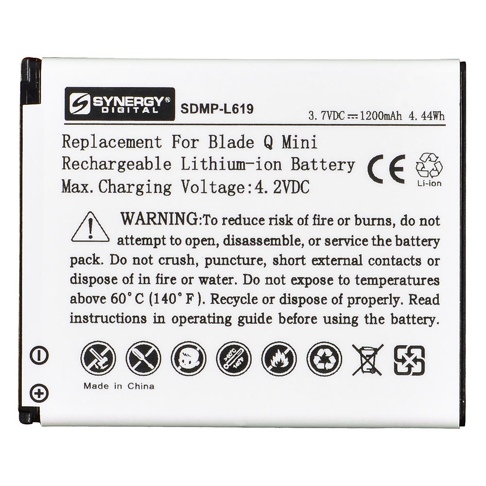 SDMP-L619 Li-Ion Battery- Rechargable Ultra High Capacity (Li-Ion 3.7V 1200mAh ) - Replacement For ZTE Li3815T43P3H6151421 Cellphone Battery
