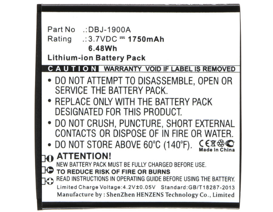 Synergy Digital Cell Phone Battery, Compatiable with Doro DBJ-1900A Cell Phone Battery (3.7V, Li-ion, 1750mAh)