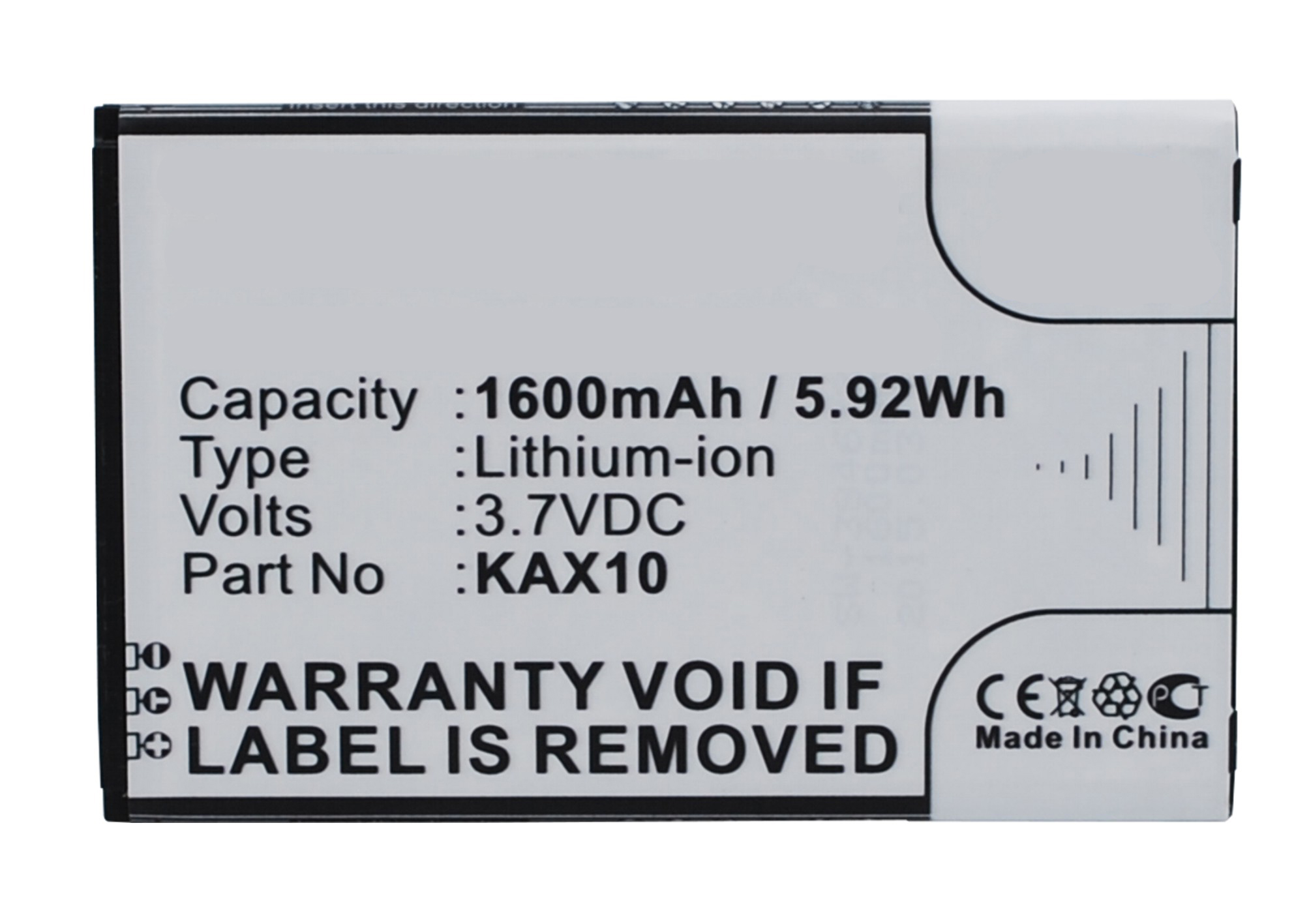 Synergy Digital Cell Phone Battery, Compatiable with KAZAM KAX10, KAX10MXJAK038738, KAX40 Cell Phone Battery (3.7V, Li-ion, 1600mAh)