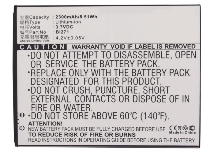 Synergy Digital Cell Phone Battery, Compatible with Lenovo BL217 Cell Phone Battery (3.7V, Li-ion, 2300mAh)