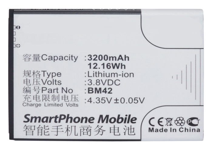 Synergy Digital Cell Phone Battery, Compatible with Xiaomi BM42 Cell Phone Battery (3.8V, Li-ion, 3200mAh)