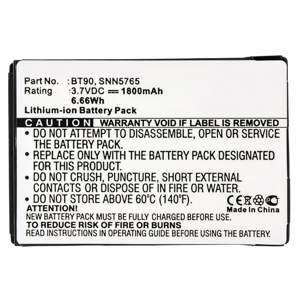 Synergy Digital Cell Phone Battery, Compatible with Motorola BT90, SNN5759, SNN5765, SNN5826A Cell Phone Battery (3.7, Li-ion, 1800mAh)