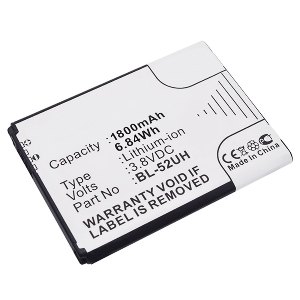 Synergy Digital Mobile, SmartPhone Battery, Compatible with LG D280, D280N, D285, D320, D325, D325 Dual, D325 DUAL SIM, D329, Escape 2, H420, H440N, H440Y, H443, L Fino, L41C, L65, L70, LS620, MS323, Optimus Exceed 2, Optimus Exceed II, Optimus L65, Optimus L70, Pulse, Realm, Spirit 4G, Ultimate 2, ULTIMATE II, VS450, VS450PP, VS45O Mobile, SmartPhone Battery (3.8, Li-ion, 1800mAh)