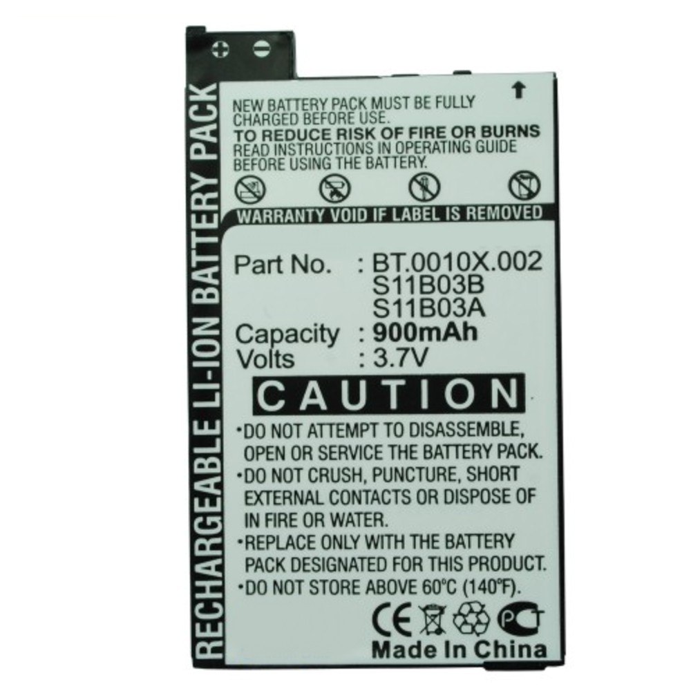 Synergy Digital Cell Phone Battery, Compatible with Acer BT.0010X.002, S11B03B Cell Phone Battery (Li-ion, 3.7V, 900mAh)