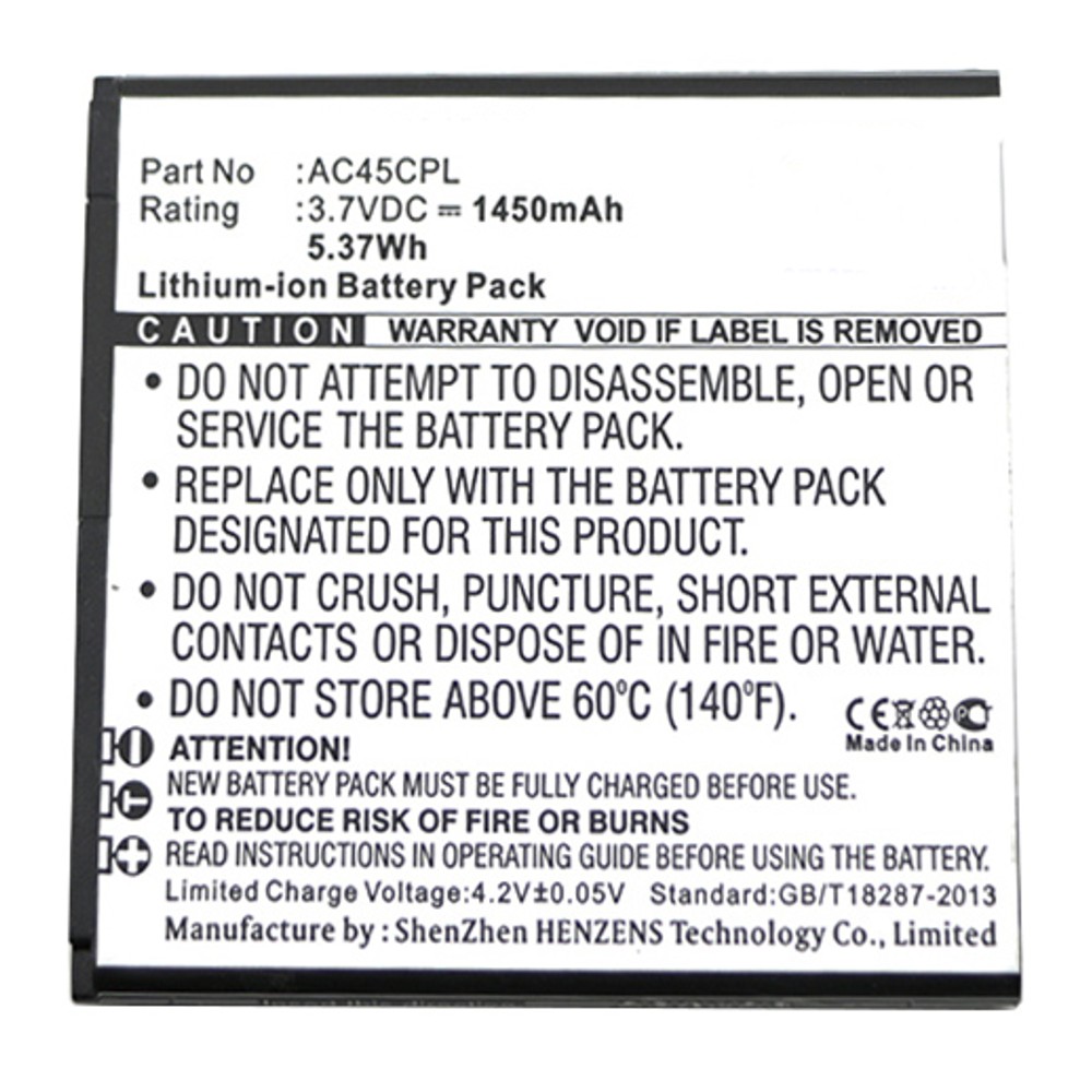 Synergy Digital Cell Phone Battery, Compatible with Archos AC45CPL, AL45CPL Cell Phone Battery (Li-ion, 3.7V, 1450mAh)