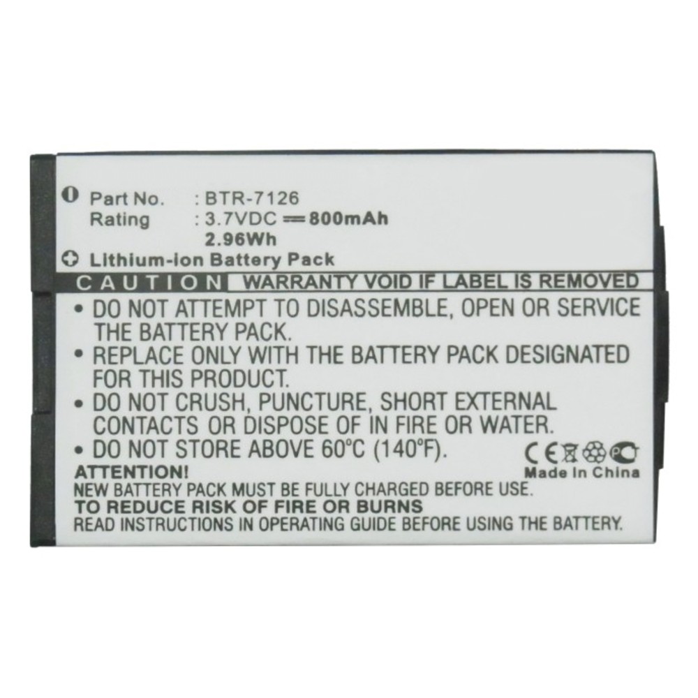 Synergy Digital Cell Phone Battery, Compatible with Audiovox BTR-7126 Cell Phone Battery (Li-ion, 3.7V, 800mAh)